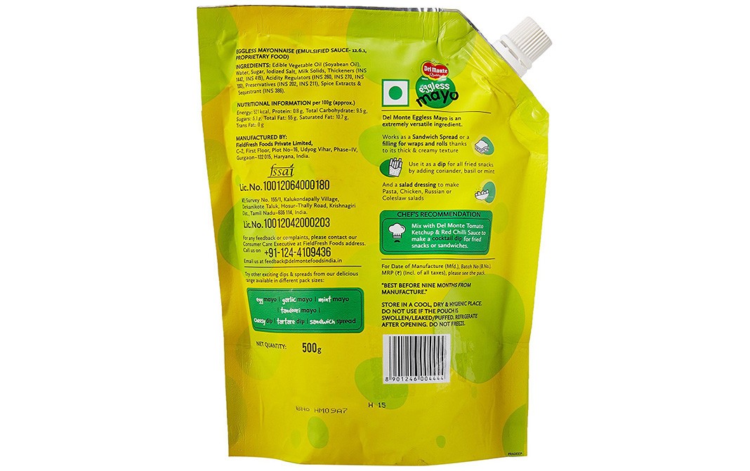 Del Monte Eggless Mayo    Pouch  500 grams